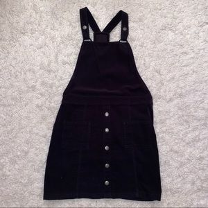 Hollister Black Corduroy Overall Dress
